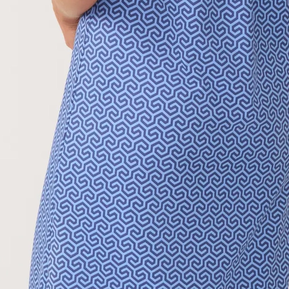 J McLaughlin Lawrence dress. XXL. short sleeve. Navy/cornflower geometric color